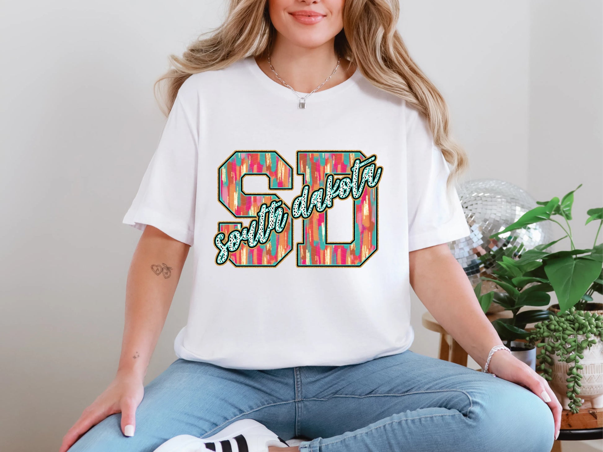 Brushstroke Dots South Dakota DTF TRANSFER