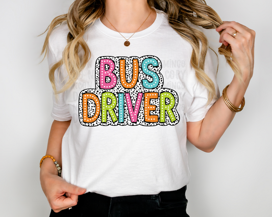 Bus Driver Dalmatian Dots DTF TRANSFER