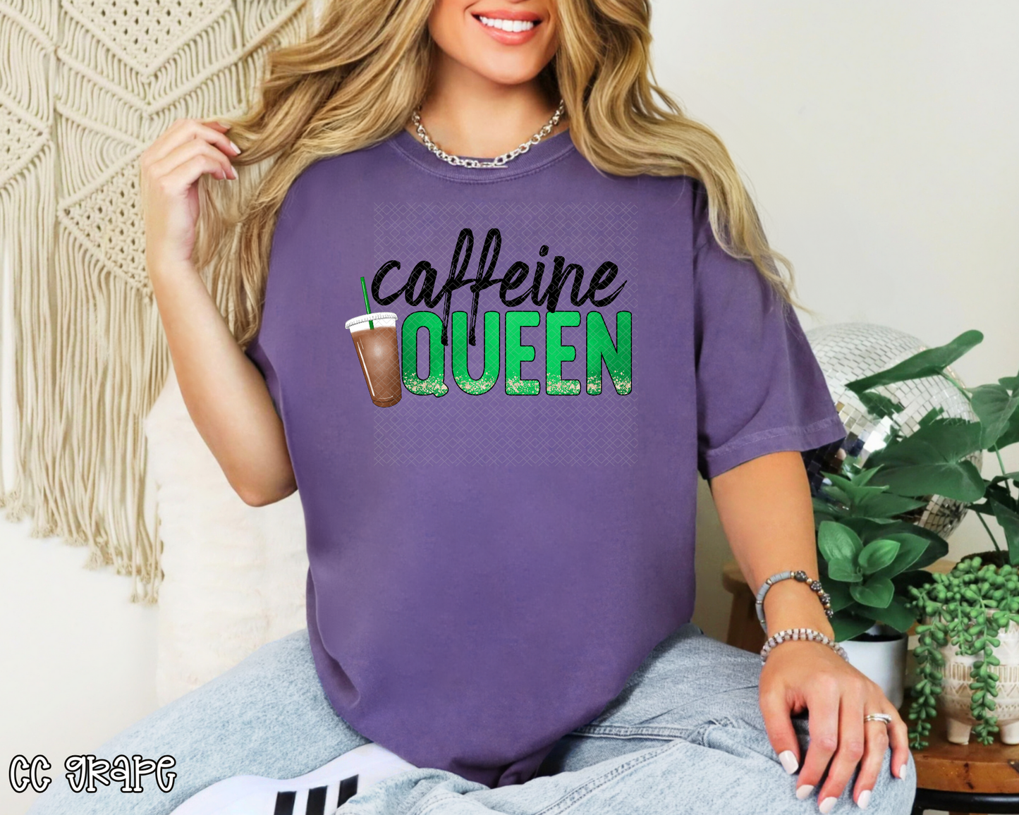Caffeine Queen Green DTF TRANSFER