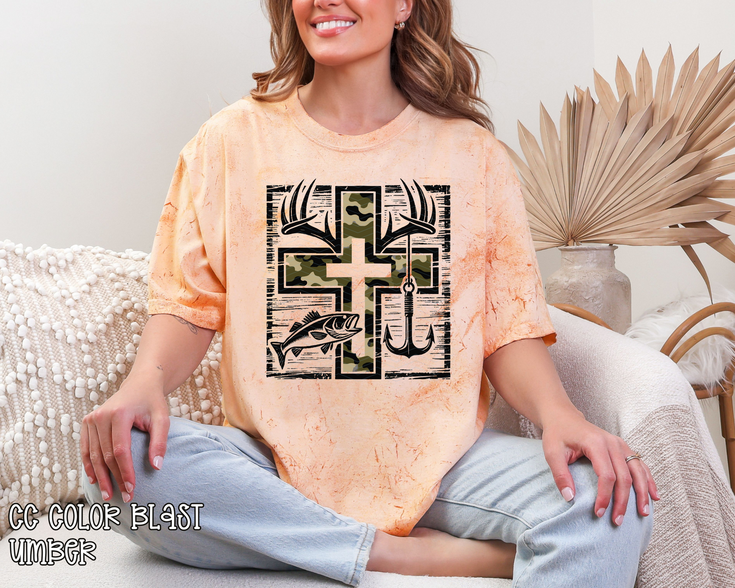 Camo Cross Hunting & Fishing DTF TRANSFER