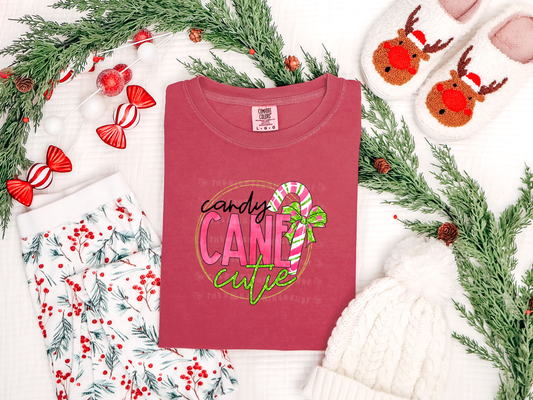Candy Cane Cutie Pink Green DTF TRANSFER