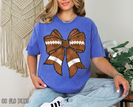 Checkered Daisy Football Bow DTF TRANSFER