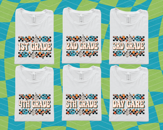 Checkered Skateboard Grades DTF TRANSFER