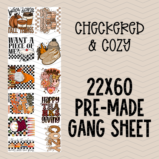 Checkered & Cozy Fall Pre-Made Gang Sheet - 22x60