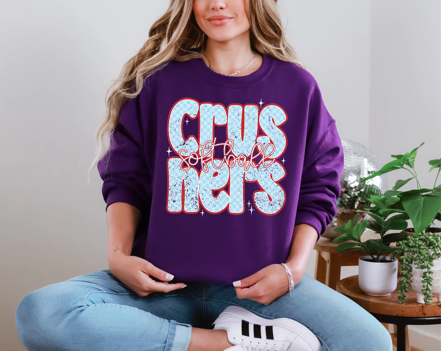 Checkered Retro - Crushers Softball DTF TRANSFER