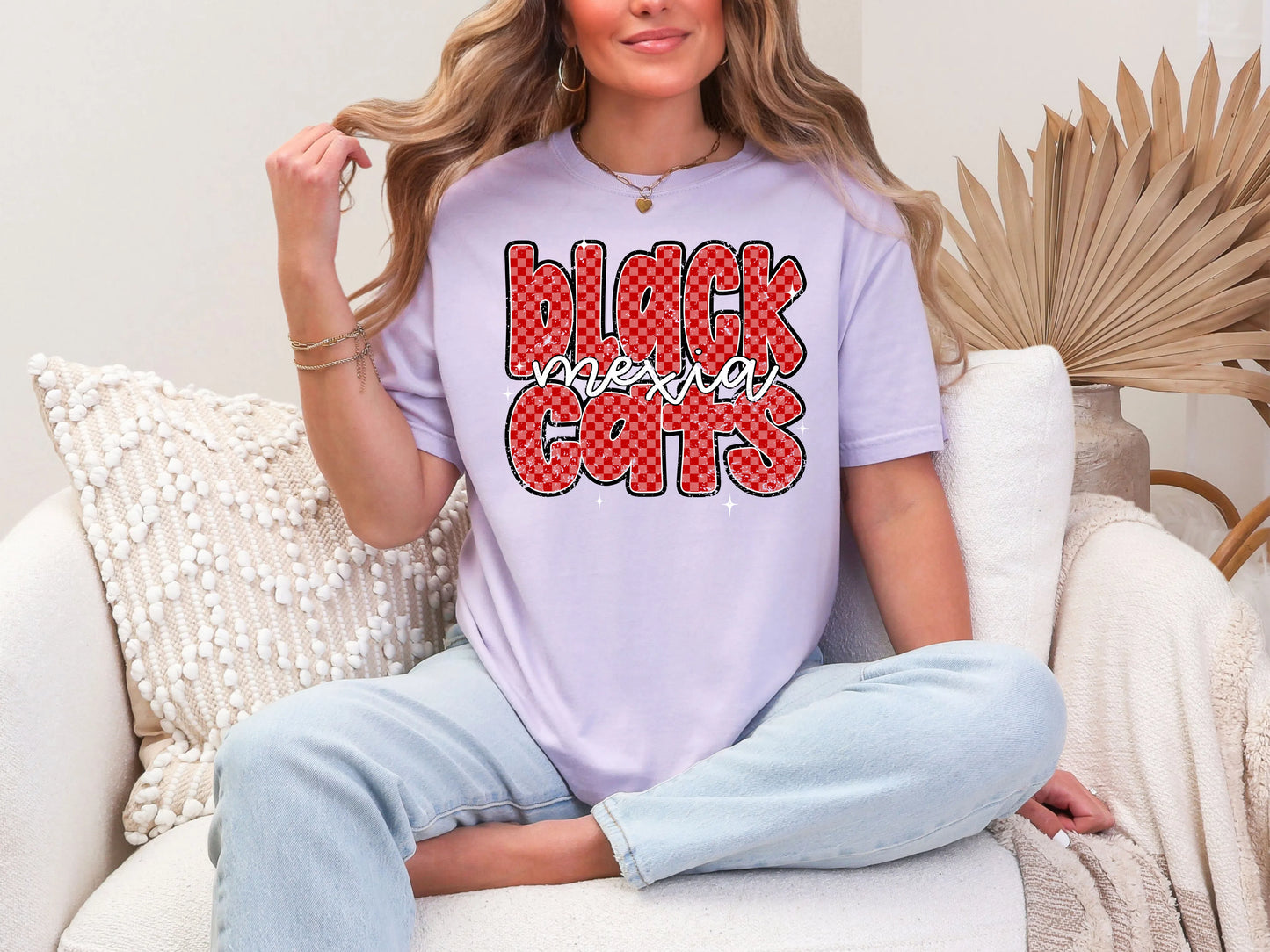 Checkered Retro - Mexia Blackcats DTF TRANSFER
