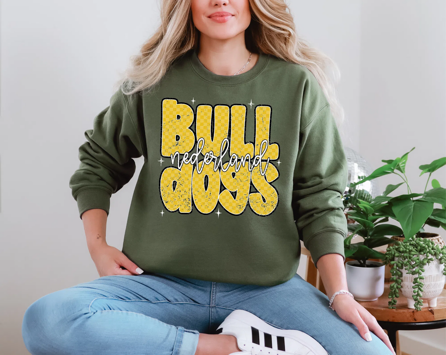 Checkered Retro - Nederland Bulldogs Yellow DTF TRANSFER