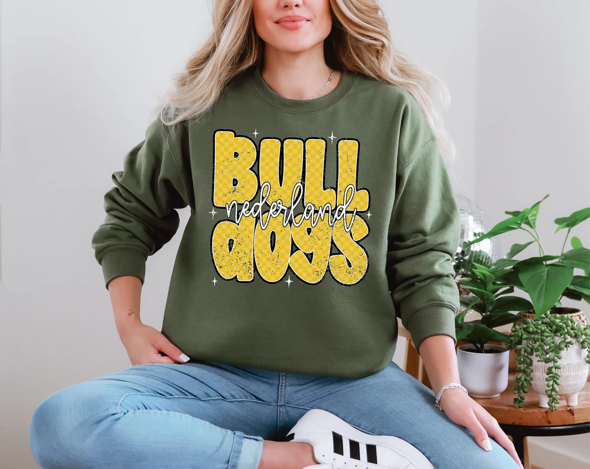 Checkered Retro - Nederland Bulldogs Yellow DTF TRANSFER