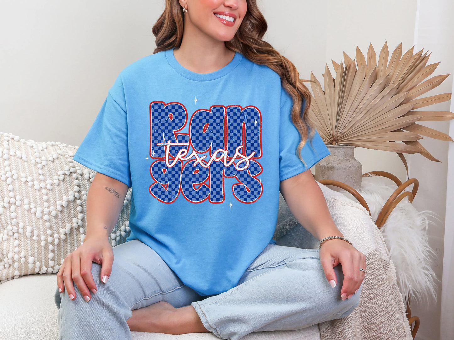 Checkered Retro - Texas Rangers DTF TRANSFER