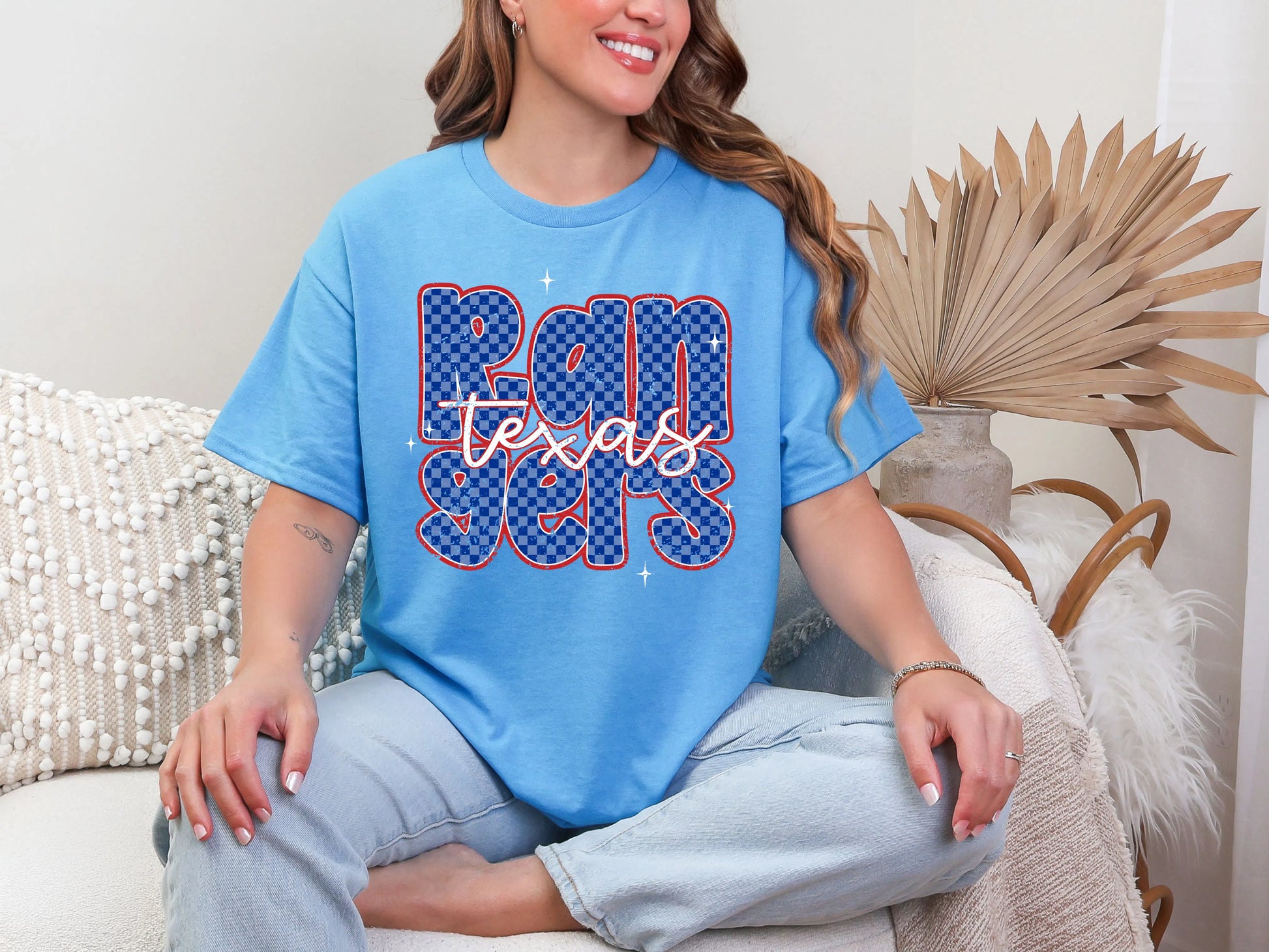 Checkered Retro - Texas Rangers DTF TRANSFER
