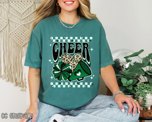Cheer Green Checkered DTF TRANSFER