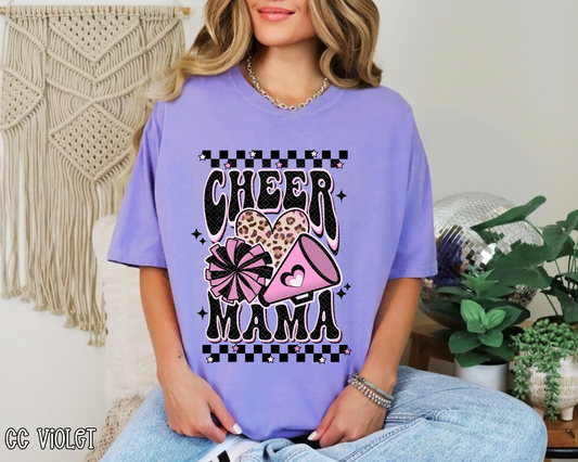 Cheer Mama Pink Checkered DTF TRANSFER