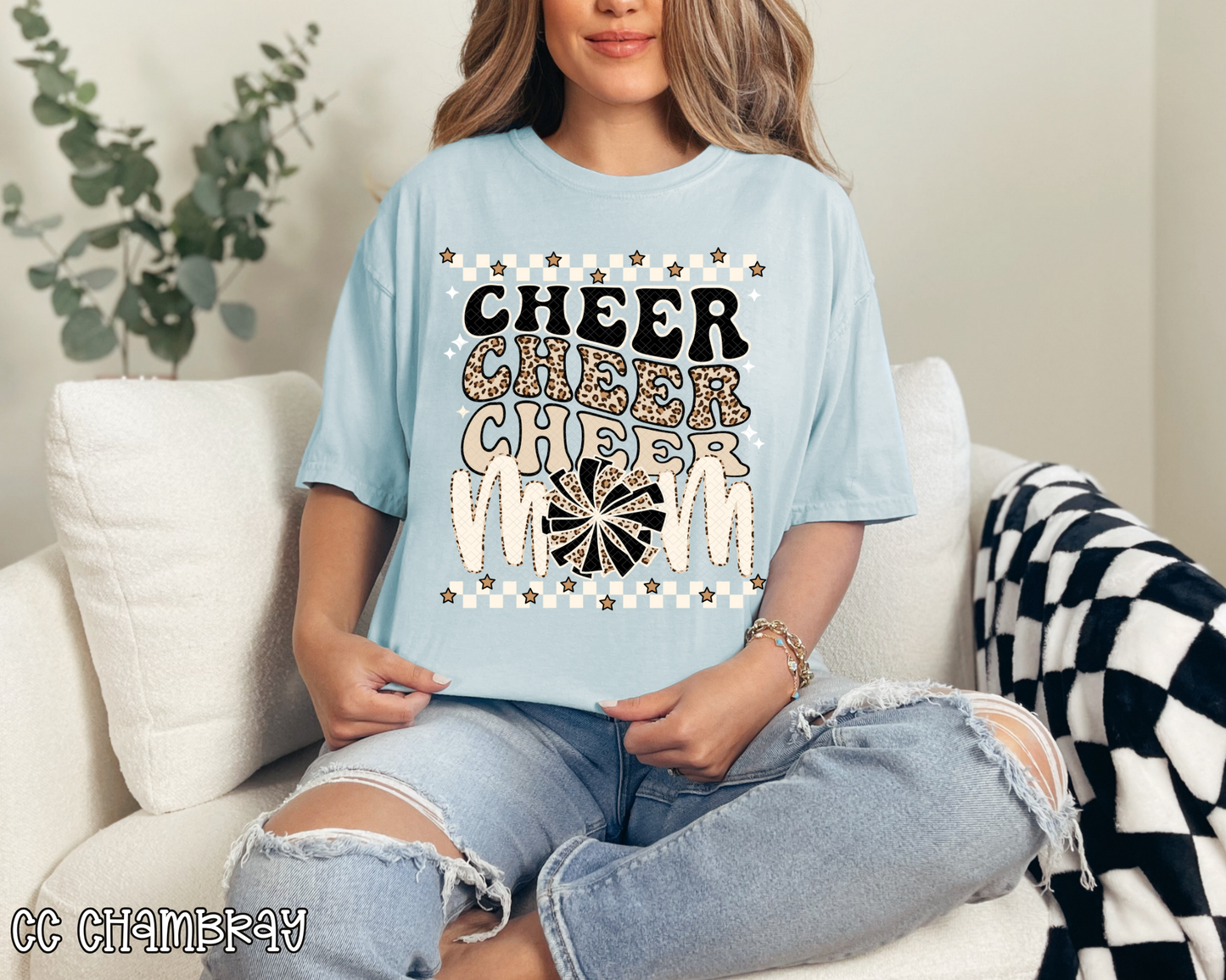 Cheer Mom Tan Stacked DTF TRANSFER