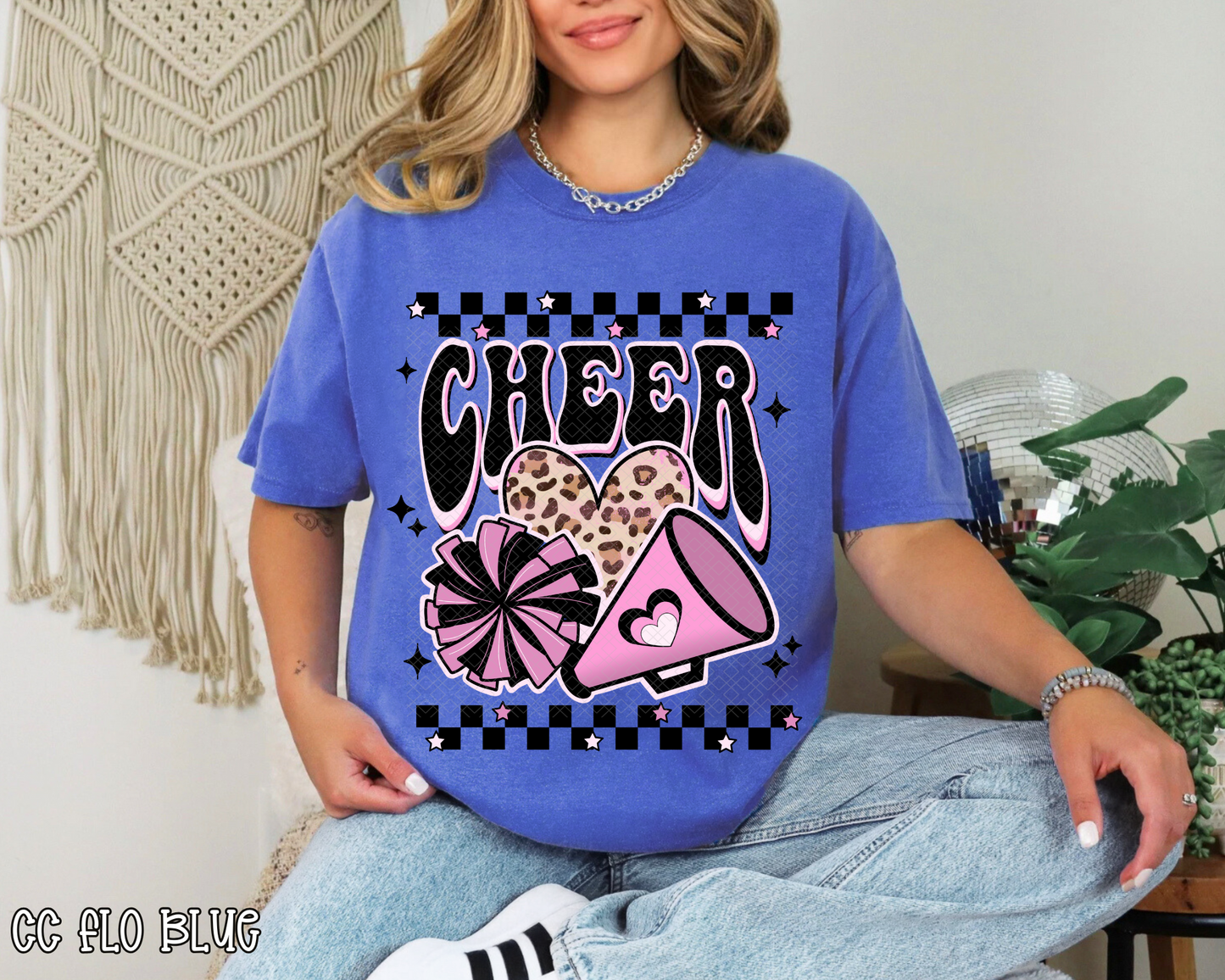 Cheer Pink Checkered DTF TRANSFER