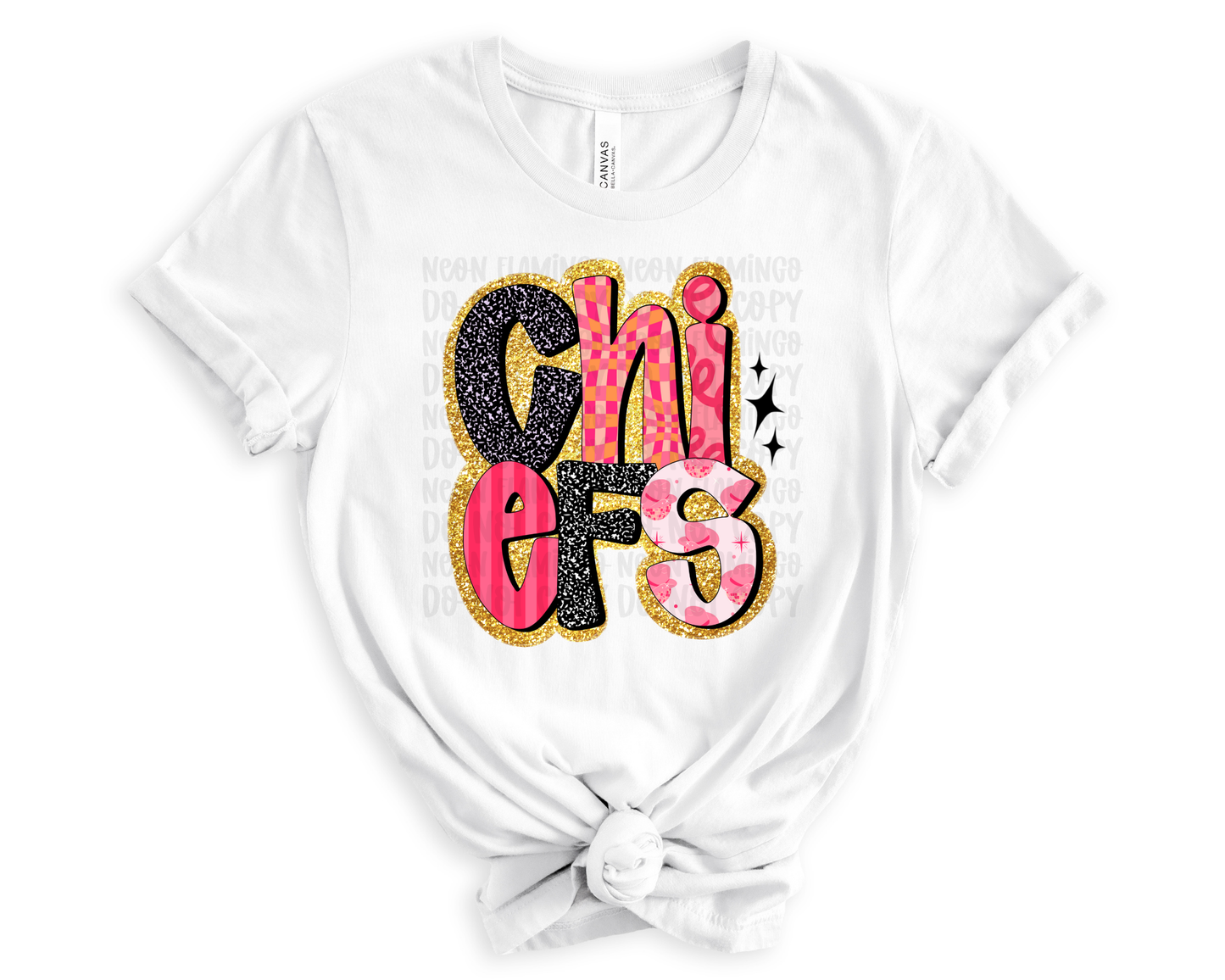 Chiefs Pink Retro Glitter DTF TRANSFER