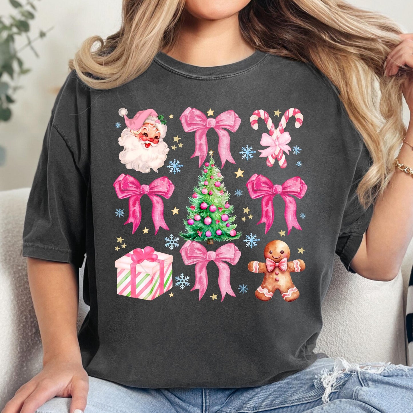 Pink Christmas College DTF TRANSFER