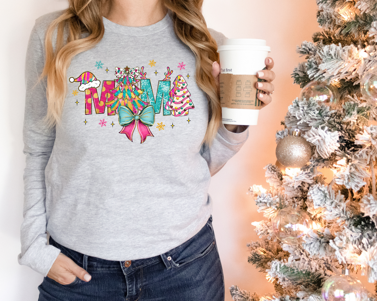 Christmas Mama Pink & Teal