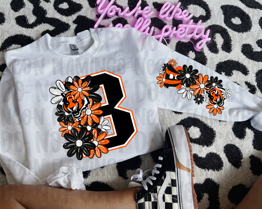 Cincinnati Bengals Floral with Sleeve Option DTF TRANSFER