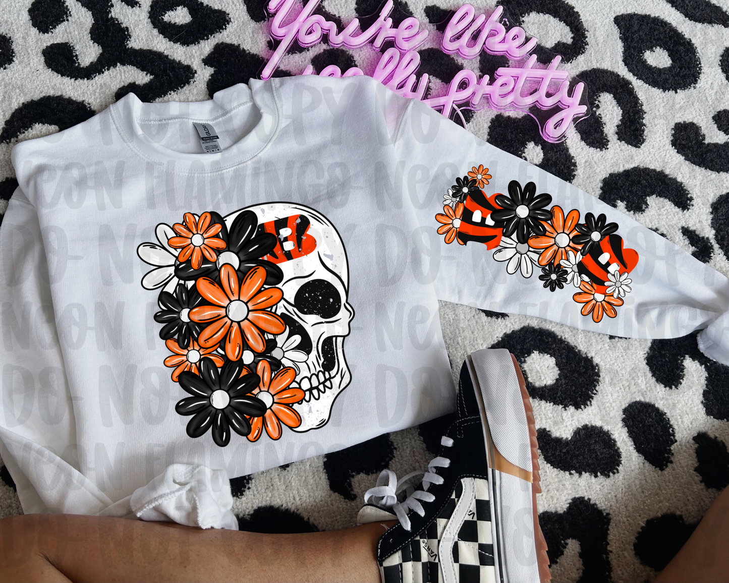 Cincinnati Bengals Floral with Sleeve Option DTF TRANSFER