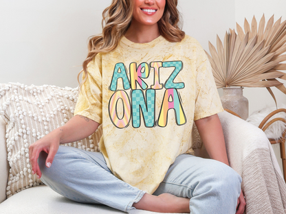 Colorful State Name ARIZONA DTF TRANSFER