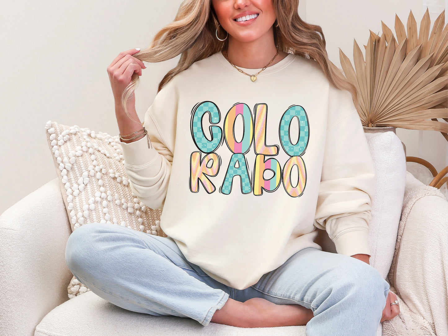Colorful State Name COLORADO DTF TRANSFER