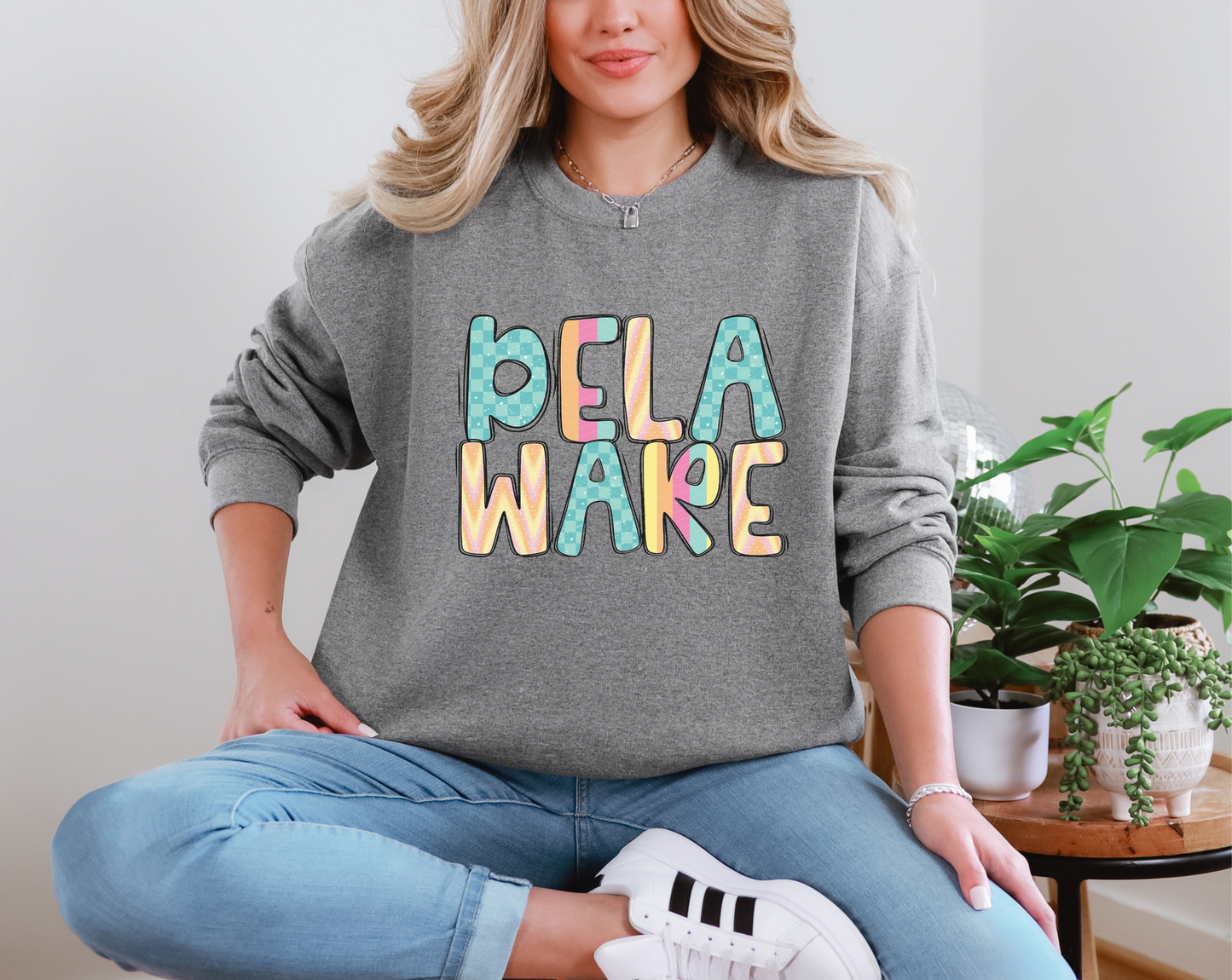Colorful State Name DELAWARE DTF TRANSFER