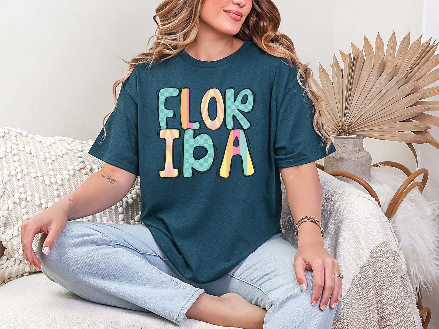 Colorful State Name FLORIDA DTF TRANSFER
