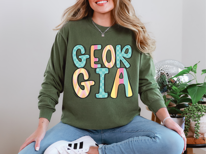 Colorful State Name GEORGIA DTF TRANSFER