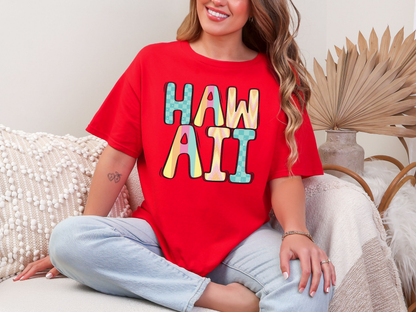 Colorful State Name HAWAII DTF TRANSFER