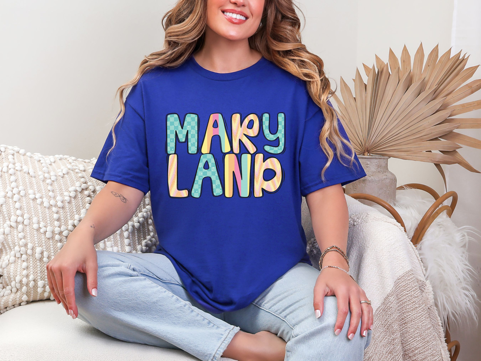 Colorful State Name MARYLAND DTF TRANSFER