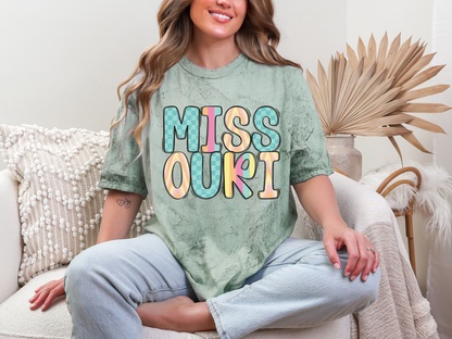 Colorful State Name MISSOURI DTF TRANSFER