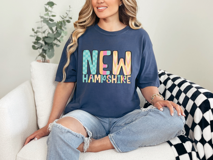 Colorful State Name NEW HAMPSHIRE DTF TRANSFER