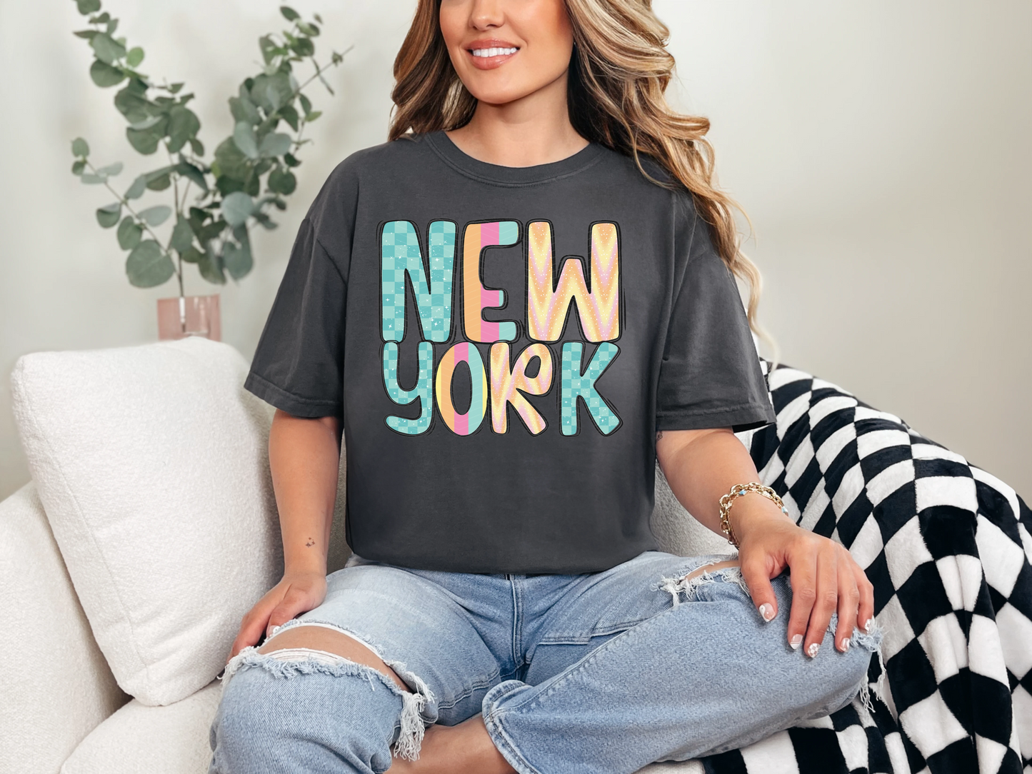 Colorful State Name NEW YORK DTF TRANSFER
