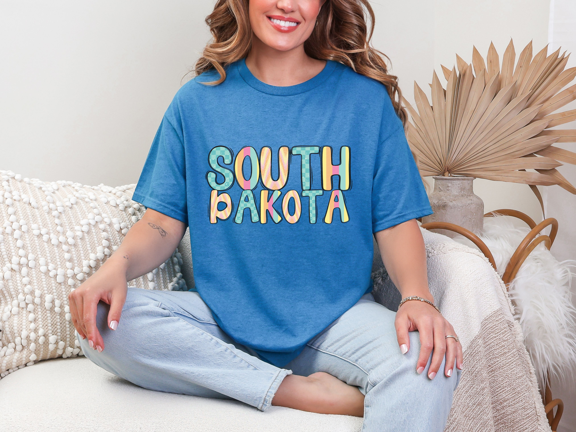 Colorful State Name SOUTH DAKOTA DTF TRANSFER
