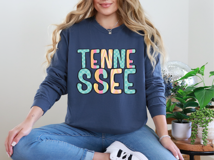 Colorful State Name TENNESSEE DTF TRANSFER