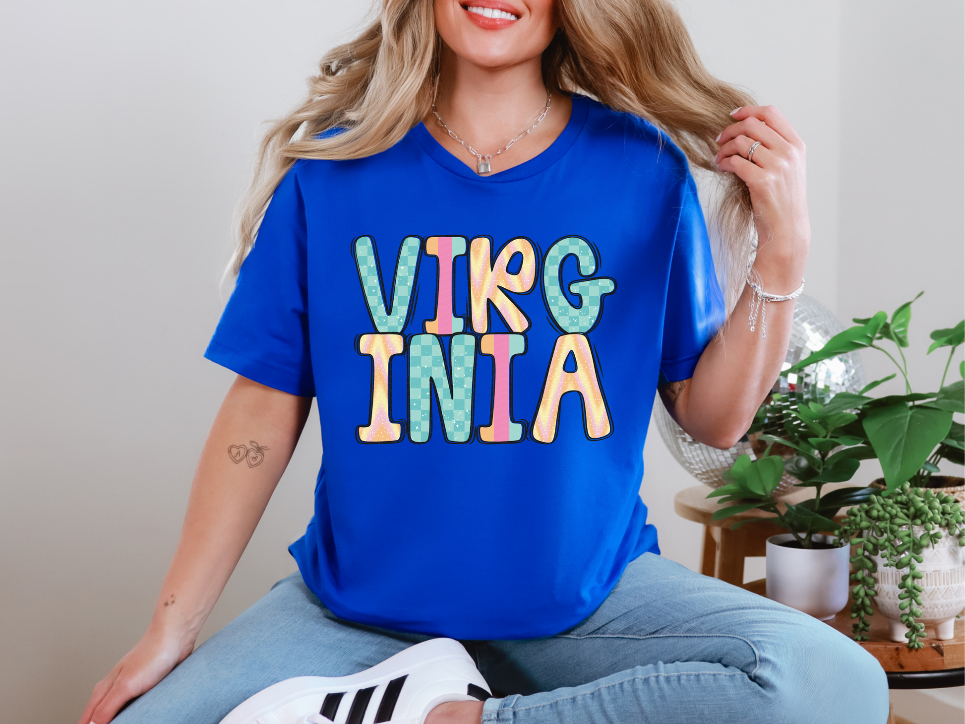 Colorful State Name VIRGINIA DTF TRANSFER