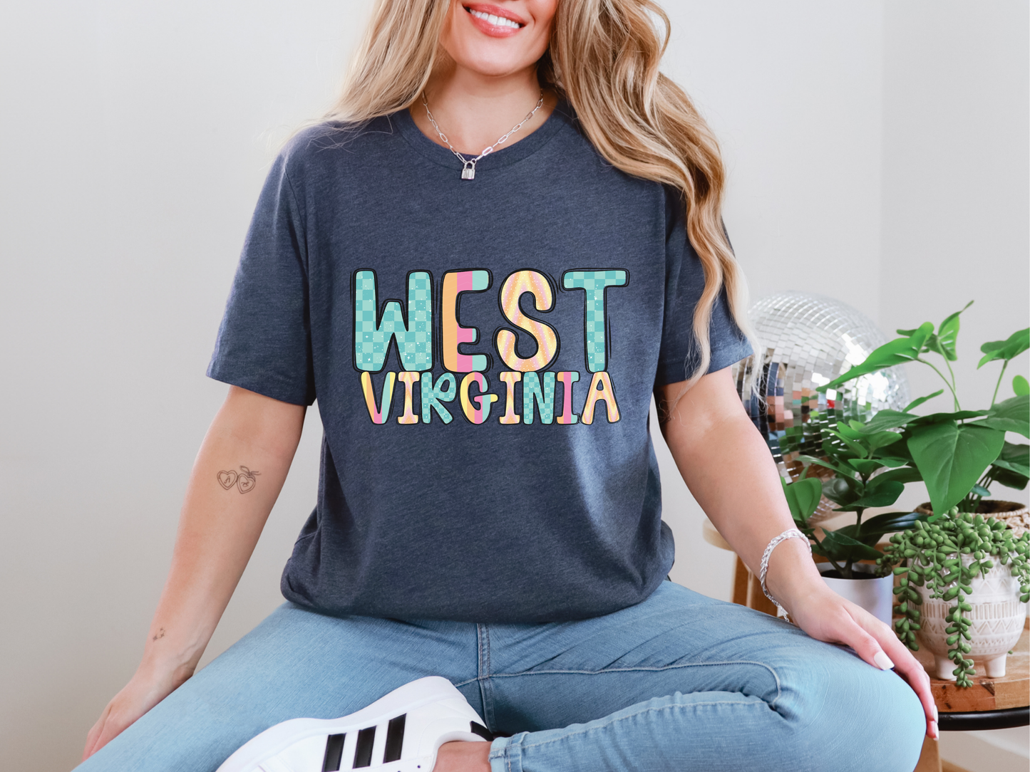 Colorful State Name WEST VIRGINIA DTF TRANSFER
