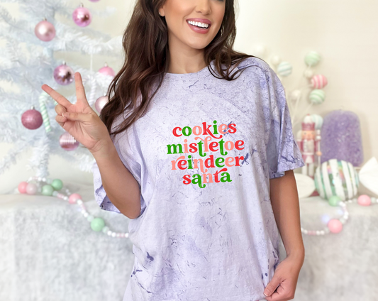 Cookies Mistletoe Reindeer Santa Retro DTF TRANSFER