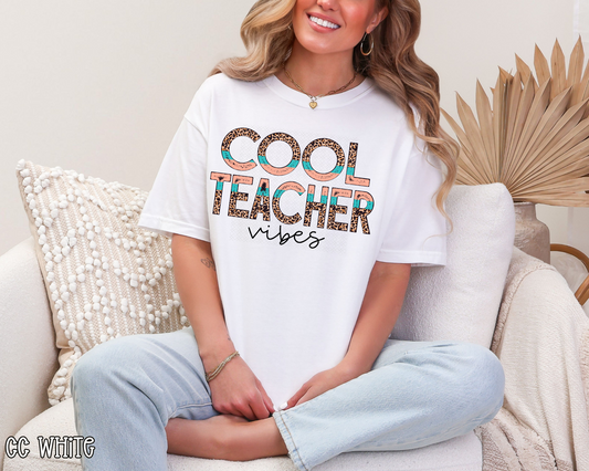 Cool Teacher Vibes Leopard DTF TRANSFER