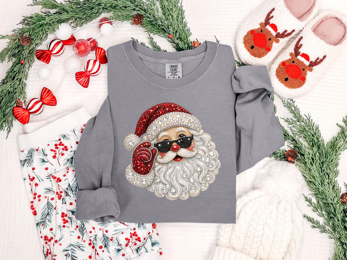 Cool Santa Rhinestone DTF TRANSFER