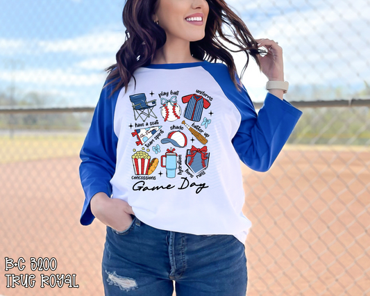 Coquette Baseball Game Day Collage DTF TRANSFER