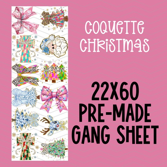 Coquette Christmas Pre-Made Gang Sheet - 22x60