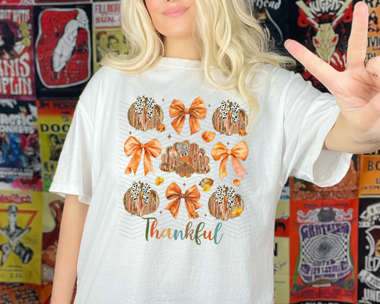 Coquette Glitter Brushstroke Thankful