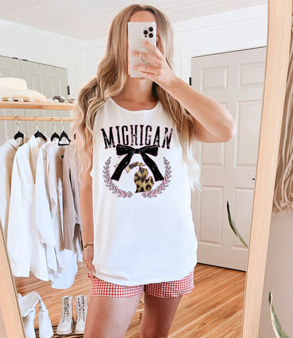 Coquette Leopard State MI DTF TRANSFER