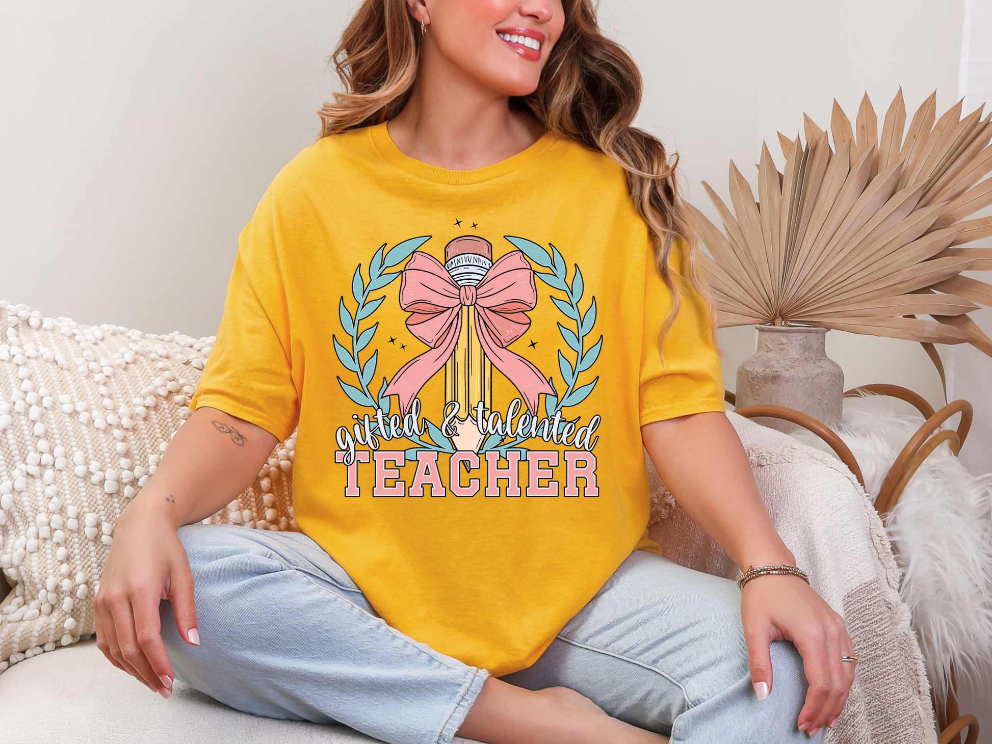 Coquette School Pencil Fifted And Talented Teacher DTF TRANSFER