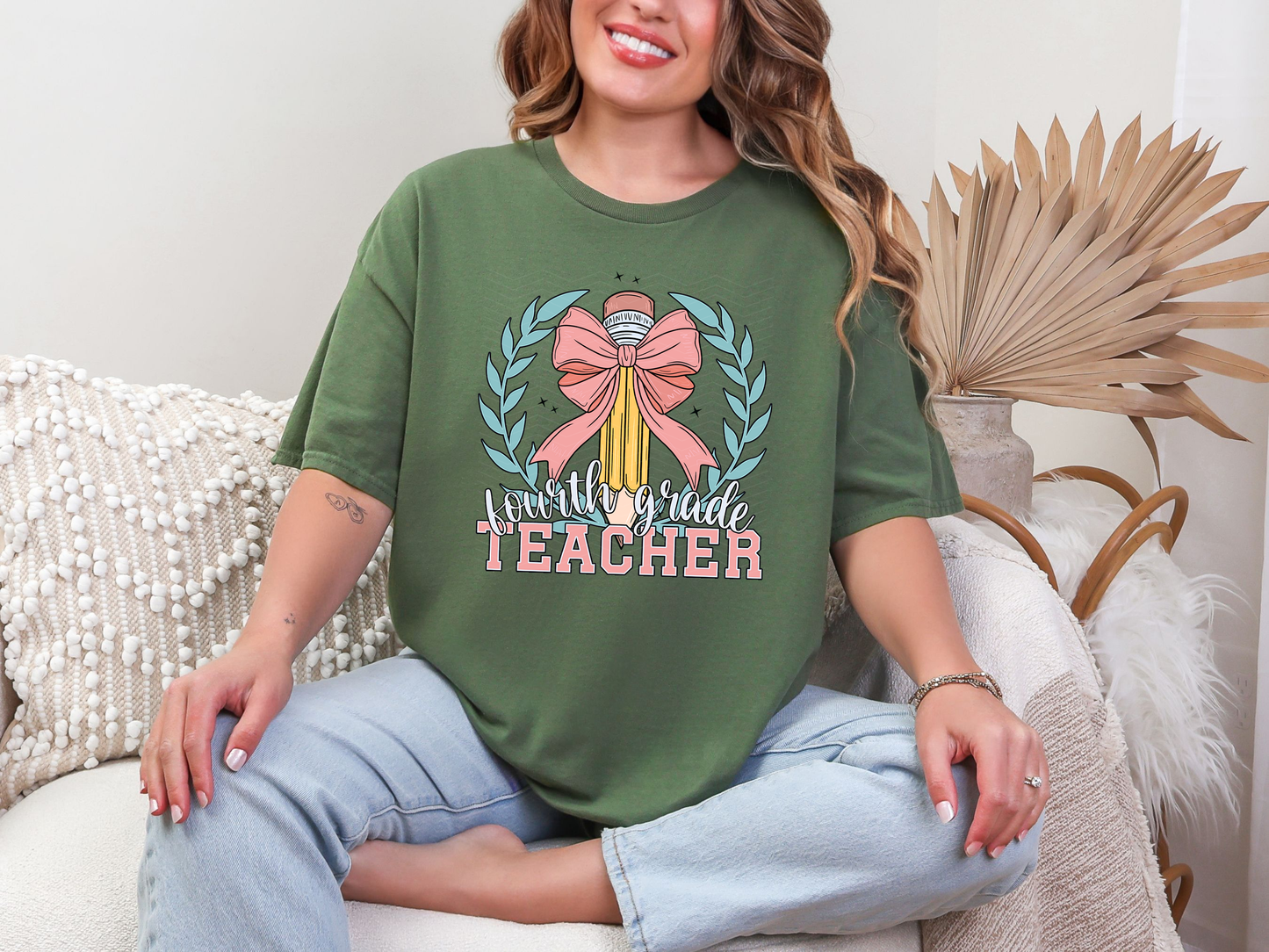 Coquette School Pencil Fourth Grade Teacher DTF TRANSFER