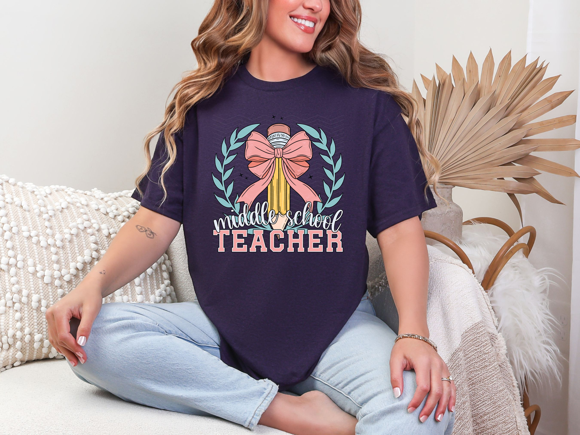 Coquette School Pencil Middle School Teacher DTF TRANSFER