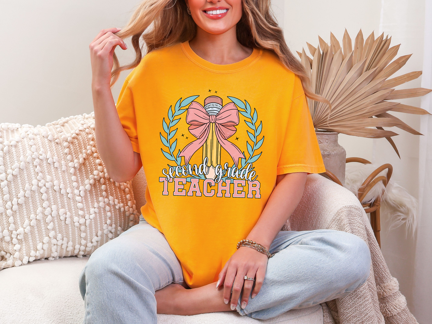 Coquette School Pencil Second Grade Teacher DTF TRANSFER