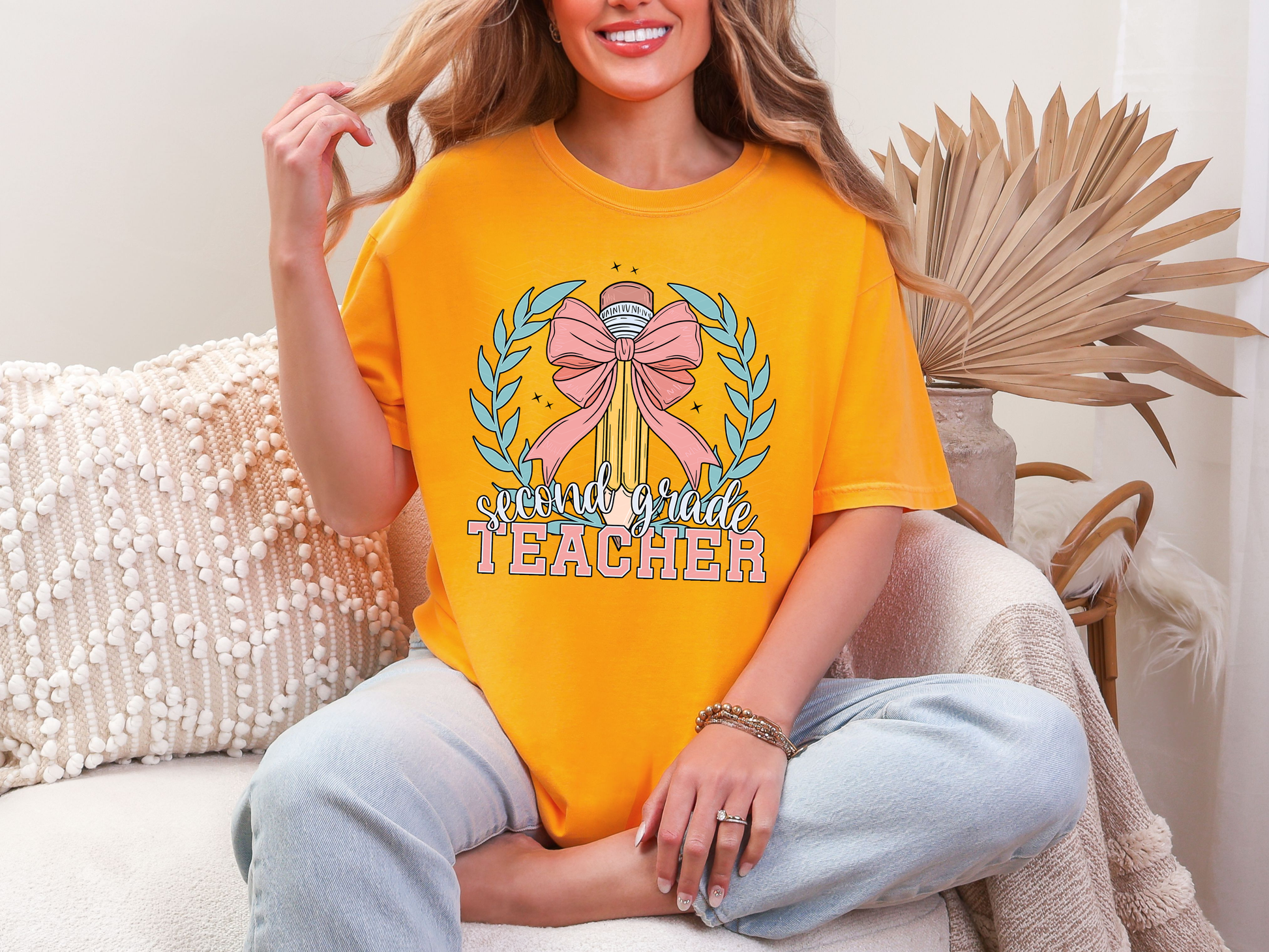 Coquette School Pencil Second Grade Teacher DTF TRANSFER