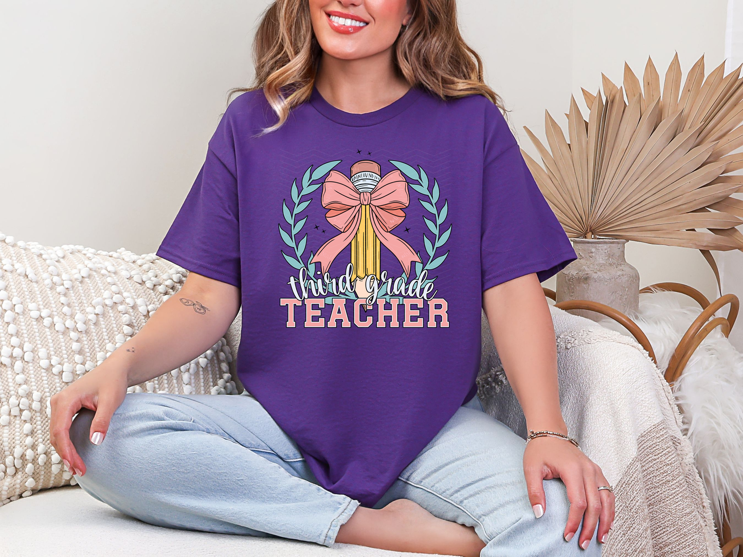 Coquette School Pencil Third Grade Teacher DTF TRANSFER